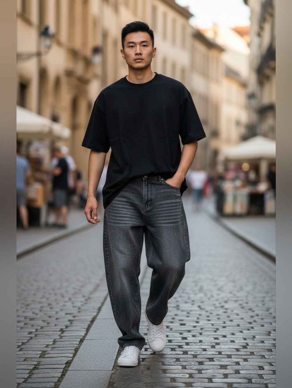 Inflation Black Wide Leg Y2K Streetwear Jeans NWT Size Large Unisex